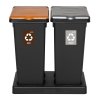 Kosz FLAP BIN 53L czarny / pokrywa srebrna ODPADY ZMIESZANE